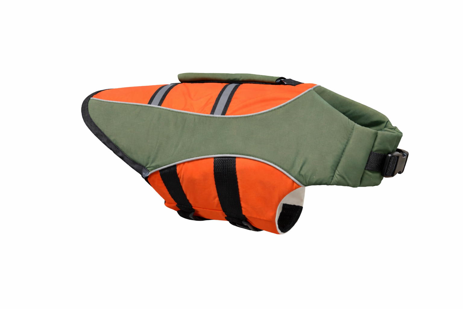 ‘Dog Life Jacket’ Water Safety Vest for Dogs & Cats Olive Green/Orange