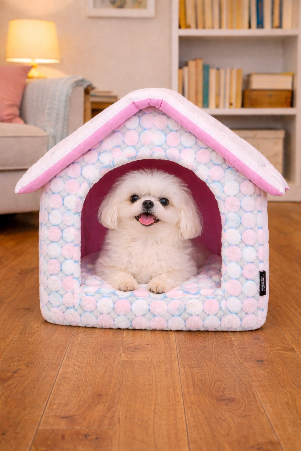 Parisian Pet 'Cotton Candy House' Gray (S) for Dogs & Cats - Cozy, Durable, Plush Pink Pet House for Small Pets, Washable Design