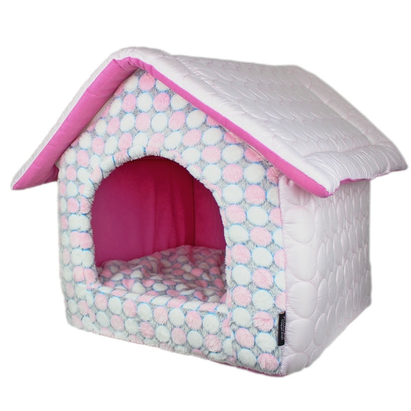 Parisian Pet 'Cotton Candy House' Gray (S) for Dogs & Cats - Cozy, Durable, Plush Pink Pet House for Small Pets, Washable Design