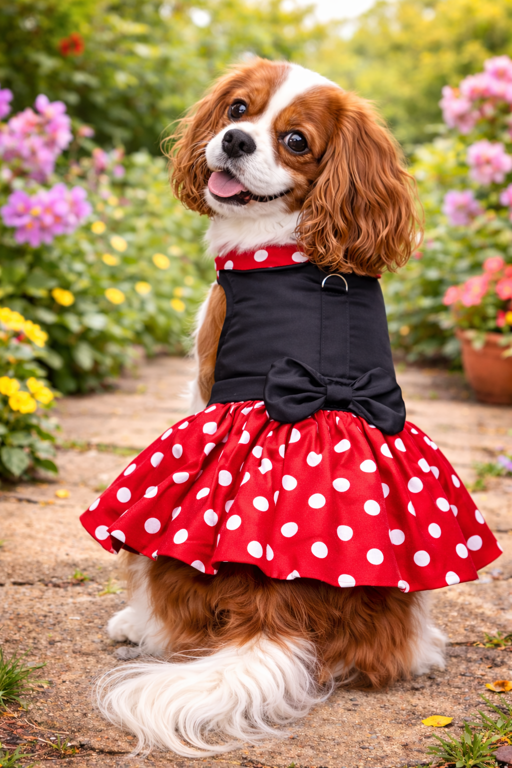 Parisian Pet ‘Polka Dot Dog Dress’ Cute Outfit for Dogs & Cats Red